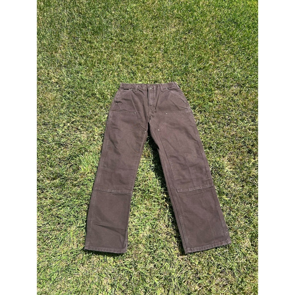 Vintage Carhartt 34x32 Double Knee Dungaree Carpenter Pants Brown B136 DKB